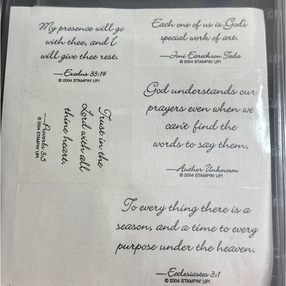 Stampin’ Up! Words of Wisdom Faith-Based Religious Quotes Wood Stamps - Picture 1 of 3